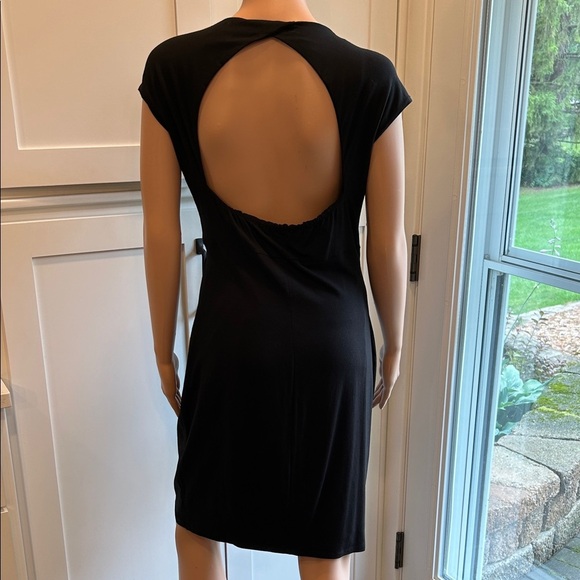 Cache Vintage Y2K Black Mini Stretch Dress with Ring Accent Women’s Large - Picture 3 of 15